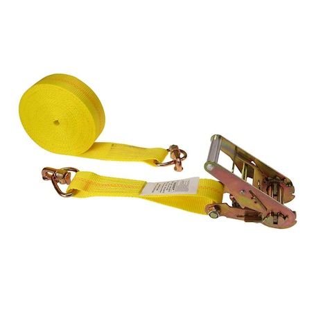 Us Cargo Control 30' Yellow Ratchet Strap w/ Double Stud Fittings On Both Ends 5430DS-Y